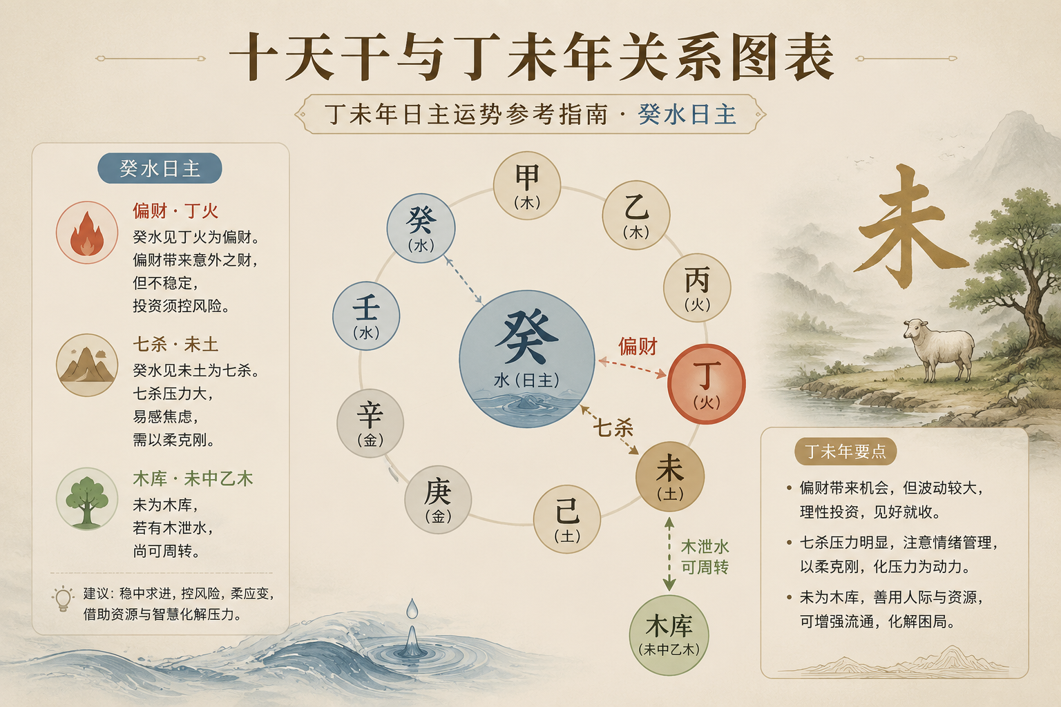 十天干与丁未年关系图表